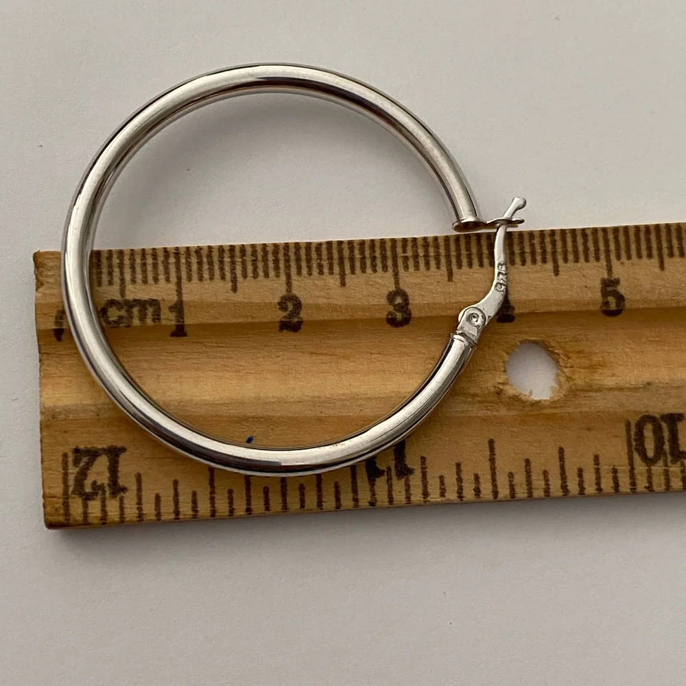 925 silver 1.5” hoop earrings trending hoops
